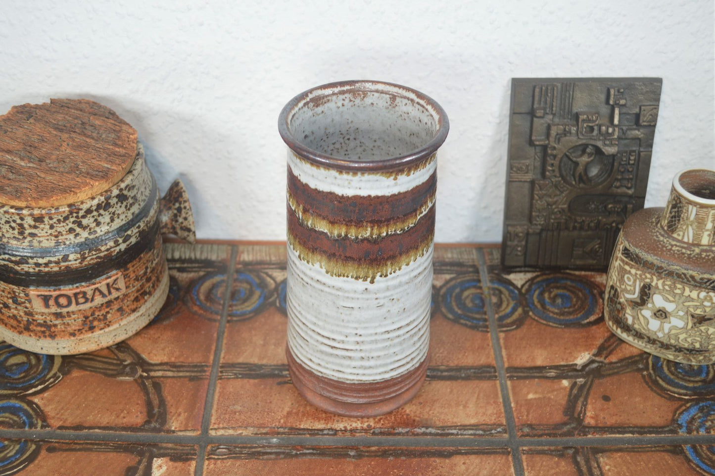 Mid-Century Kai Klinge Studio Ceramic Vase 1970s Danish Modern