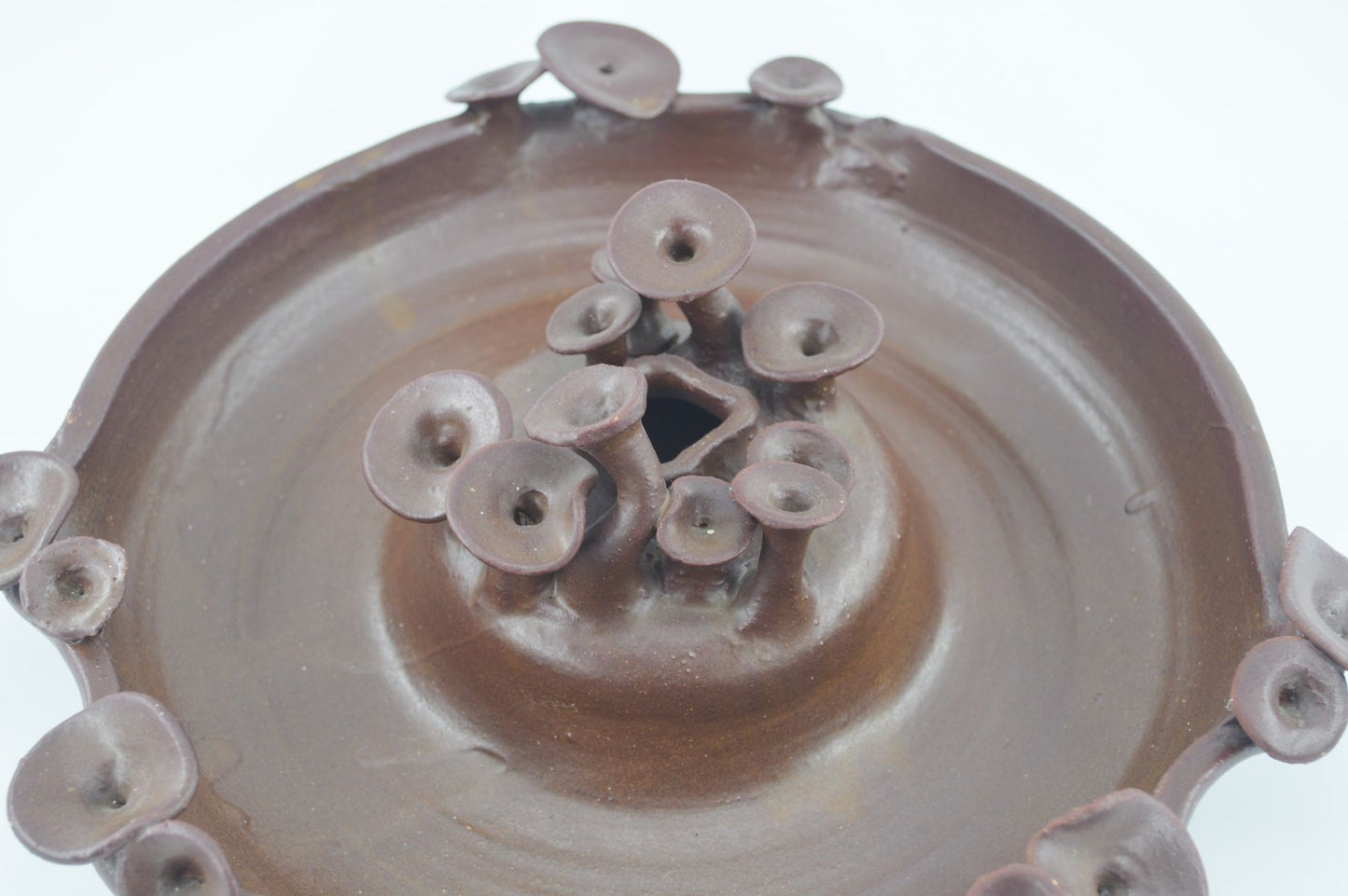 Mid-Century Mushroom-Design Schale 1970s Studiokeramik signiert