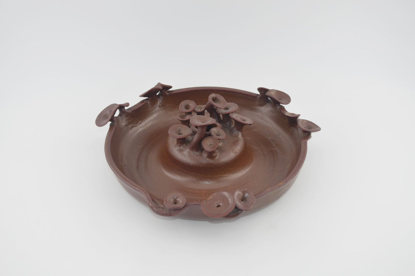 Mid-Century Mushroom-Design Schale 1970s Studiokeramik signiert