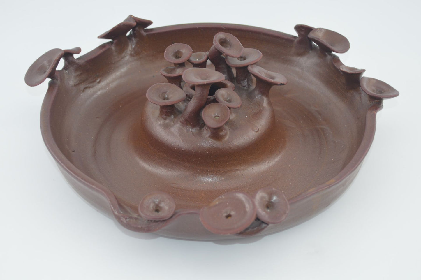 Mid-Century Mushroom-Design Schale 1970s Studiokeramik signiert