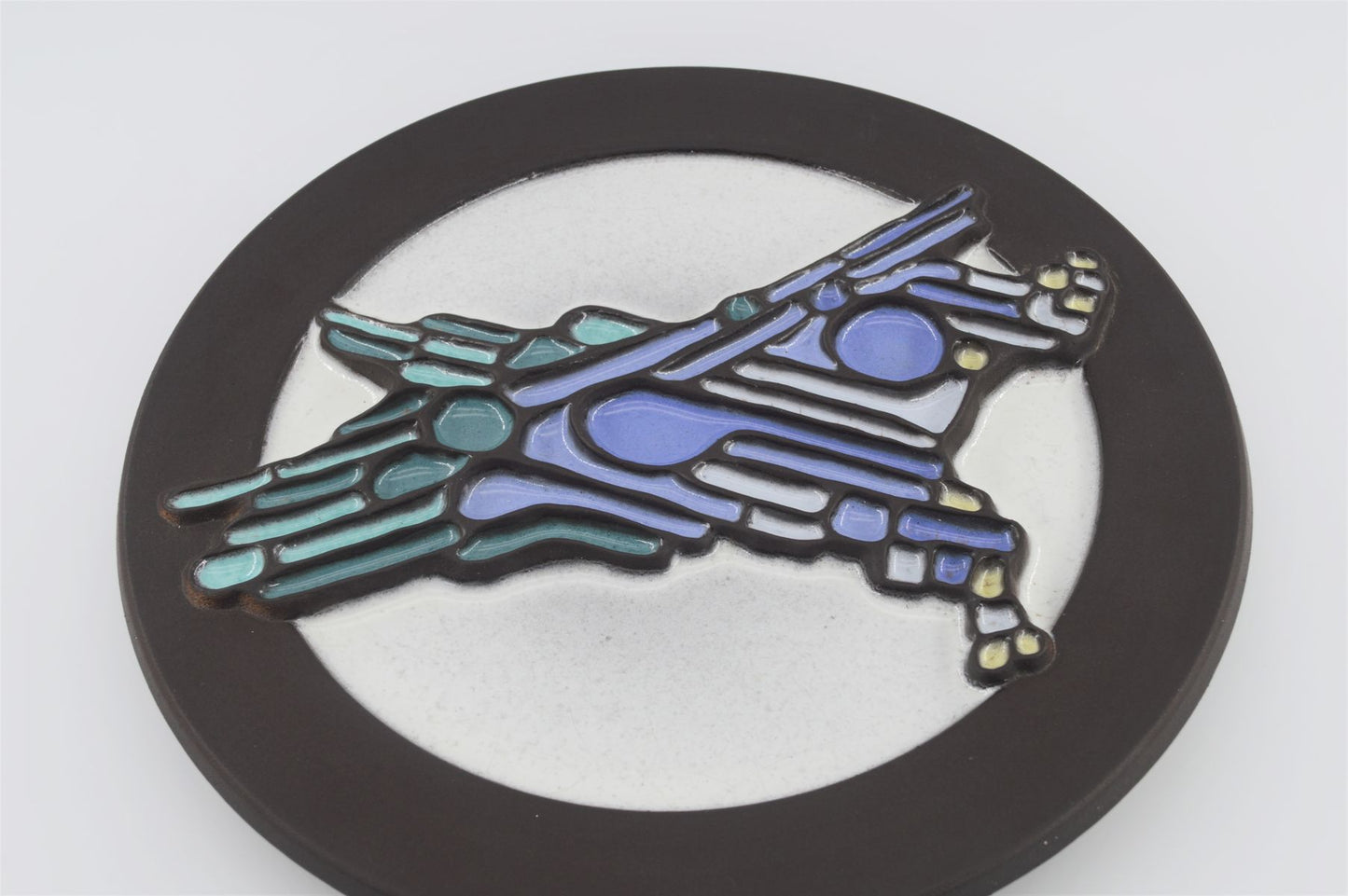Vintage space-age design ceramic wall plate WGP 1970s pop art design