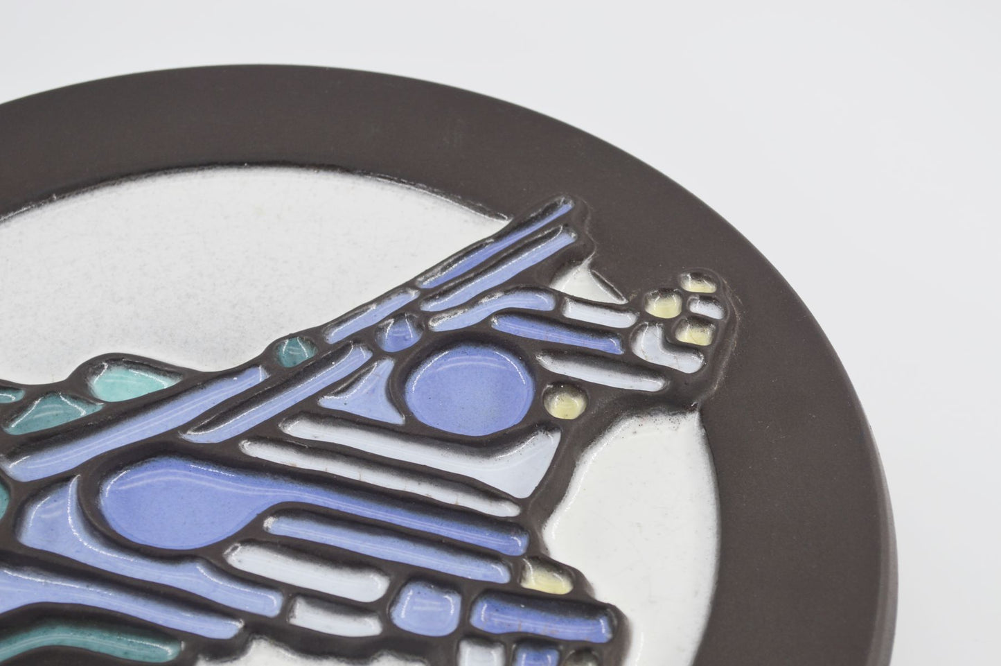 Vintage space-age design ceramic wall plate WGP 1970s pop art design
