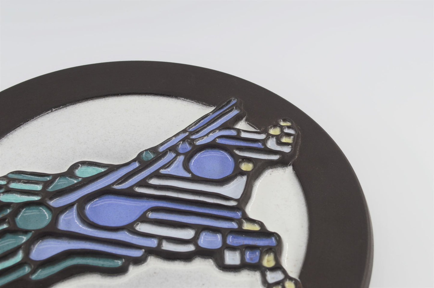 Vintage space-age design ceramic wall plate WGP 1970s pop art design