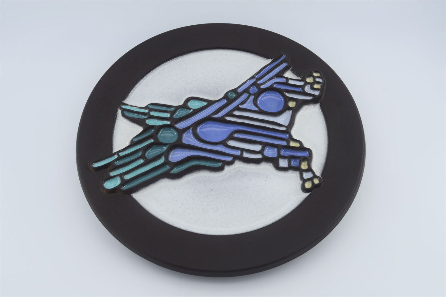 Vintage space-age design ceramic wall plate WGP 1970s pop art design