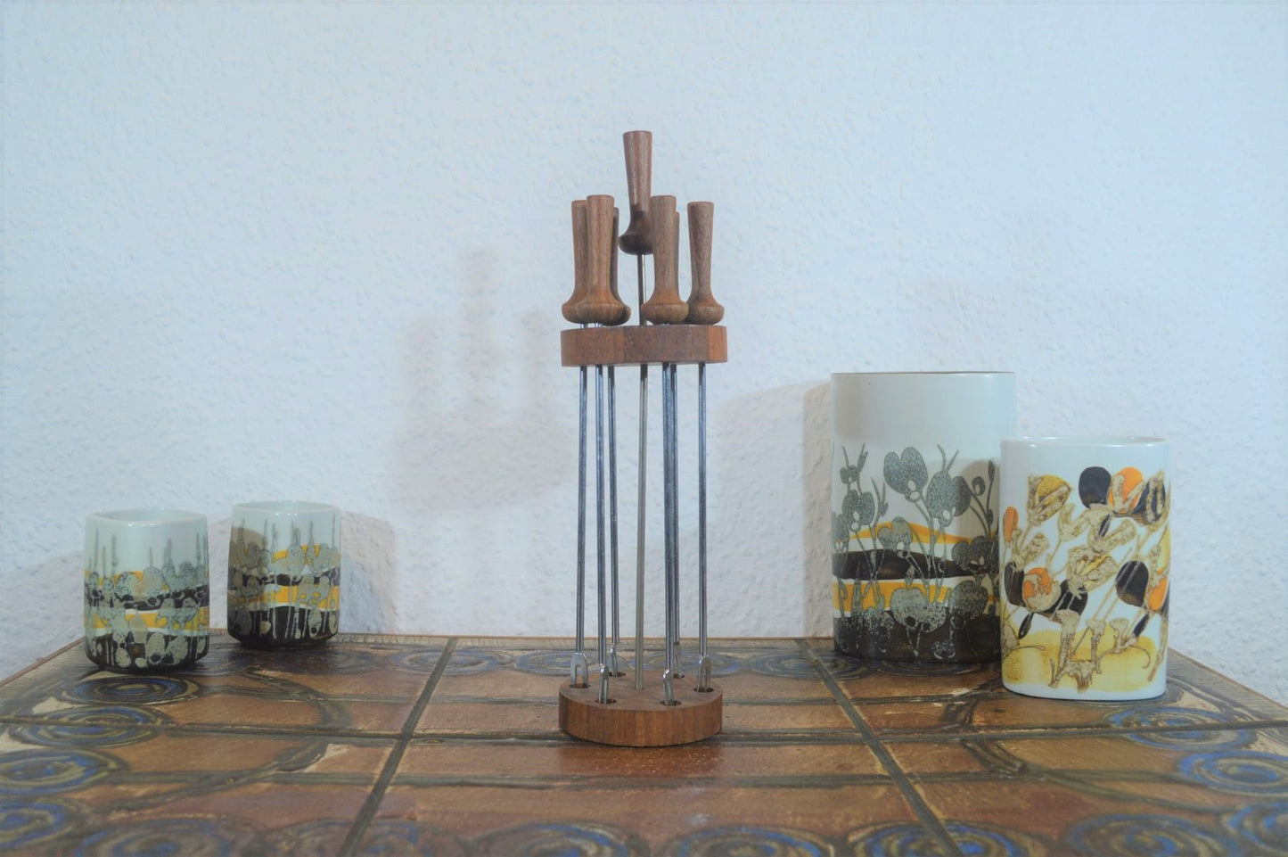 Mid-Century Teakholz Fondue Gabeln Made in Denmark 1960s Danish Design