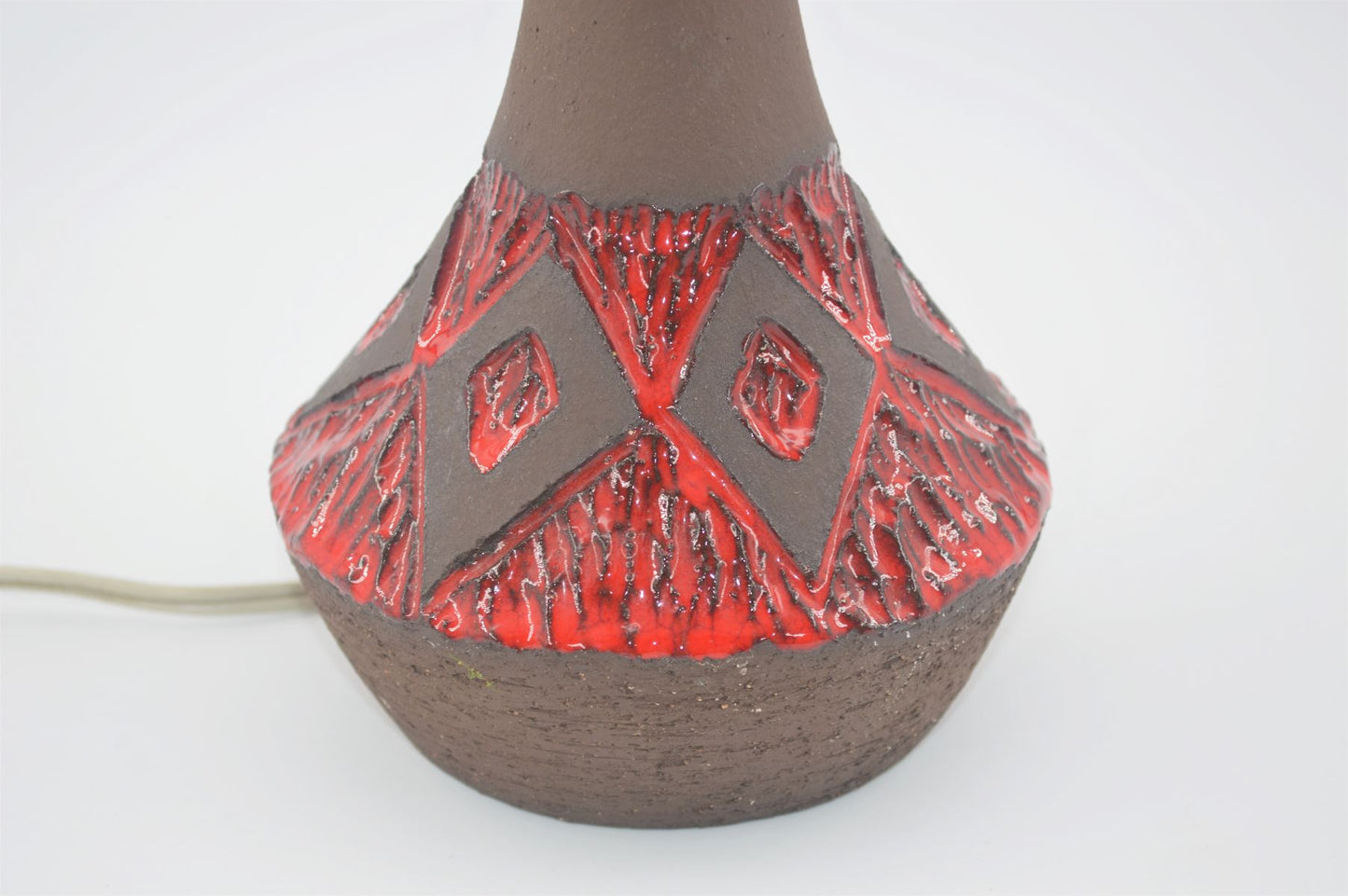 Mid-Century 1960s Pop Art Studio Ceramic Lamp Denmark Fat-Lava Danish Design