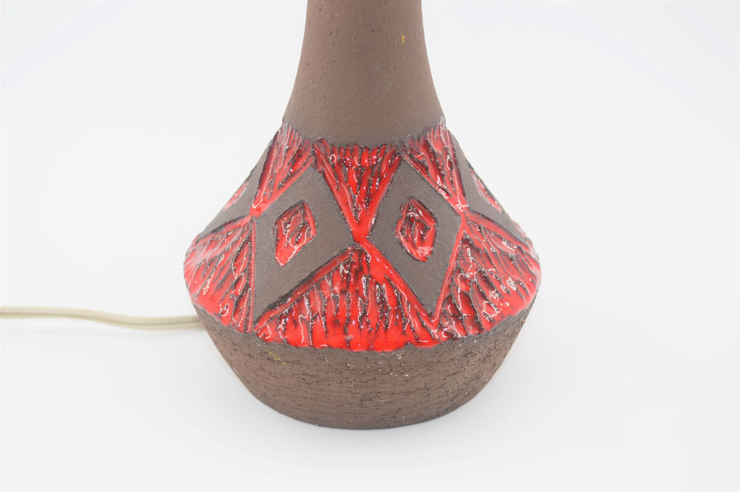 Mid-Century 1960s Pop Art Studio Ceramic Lamp Denmark Fat-Lava Danish Design