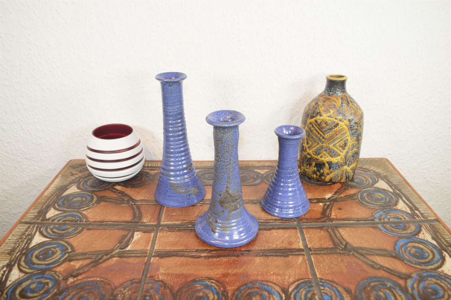 Mid-Century Kirsten Jørgensen KIJ Keramik Kerzenhalter Fat-Lava Studiokeramik 1980s Norwegen