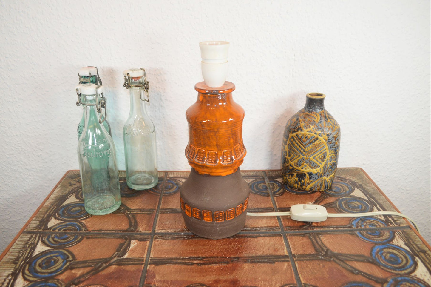 WGP Mid-Century ornamentale Studiokeramik Lampe 1960s Pop-Art Design mit Fat-Lava Glasur