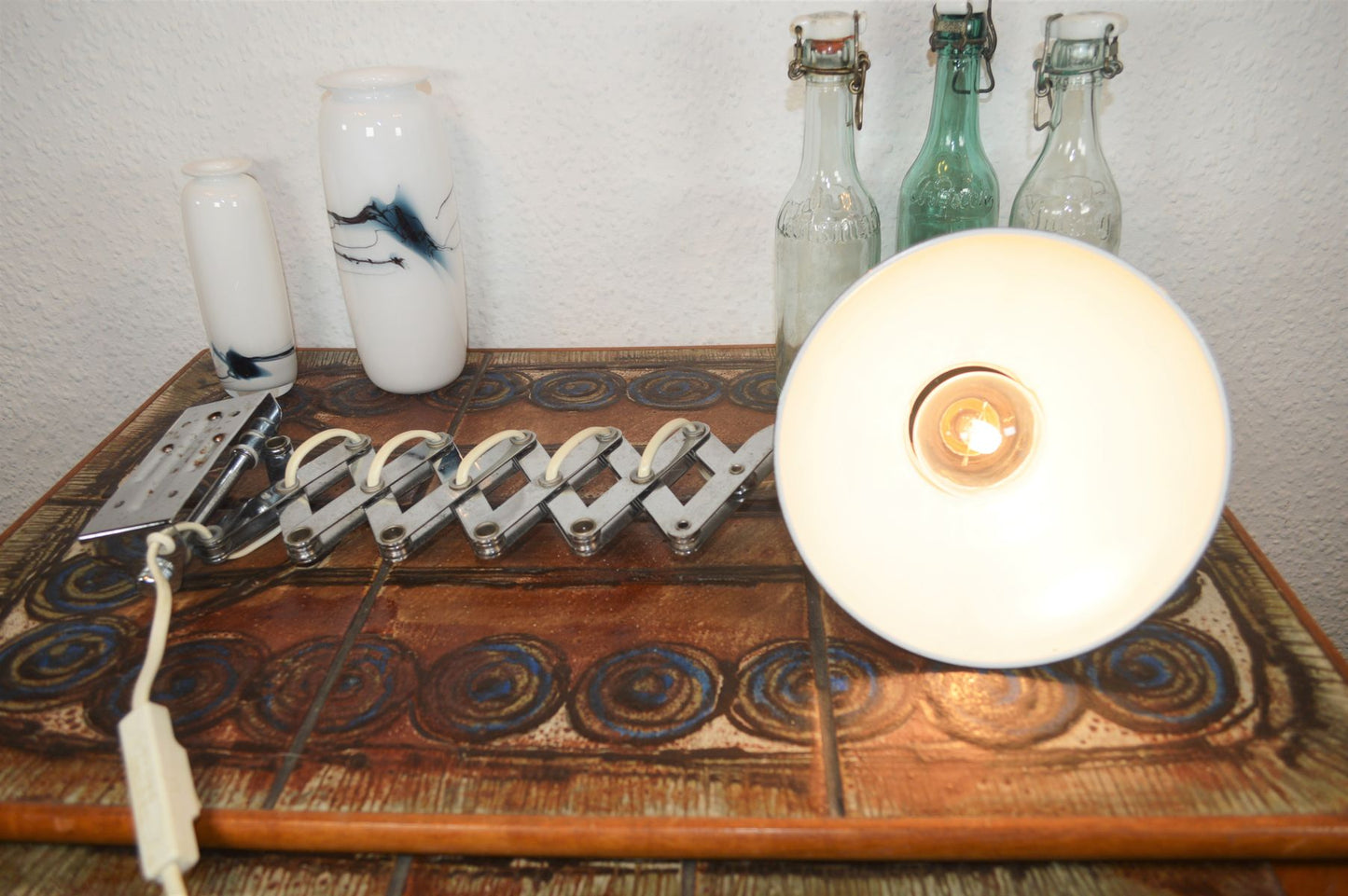 Mid-Century Ikea Akkordeon Scherenlampe 1970s Bauhaus Design Wandlampe