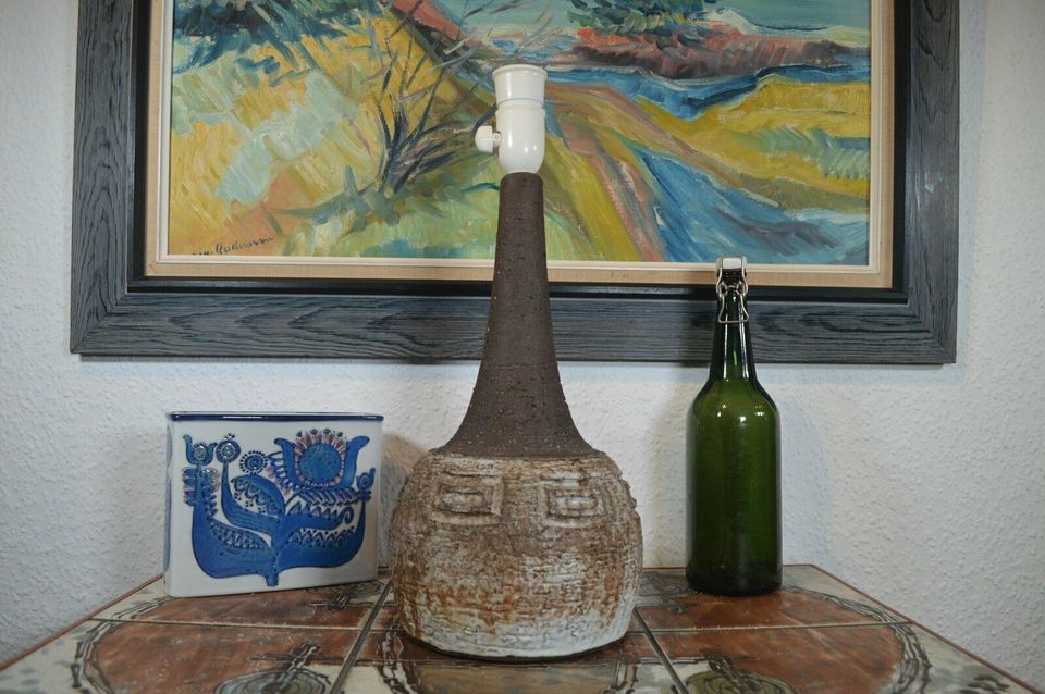 Unikat große brutalistische Sejer Unic Studiokeramik Lampe Fridtjof Sejersen Keramik Dänemark 1960s Dänische Brutalistische Kunst Keramik Tischlampe