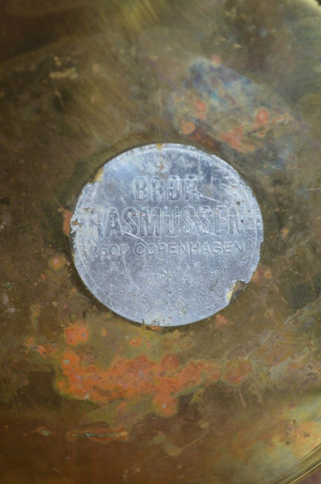 BRDR Rasmussen Messing Öllampe Metallkunst 1960s Danish Design