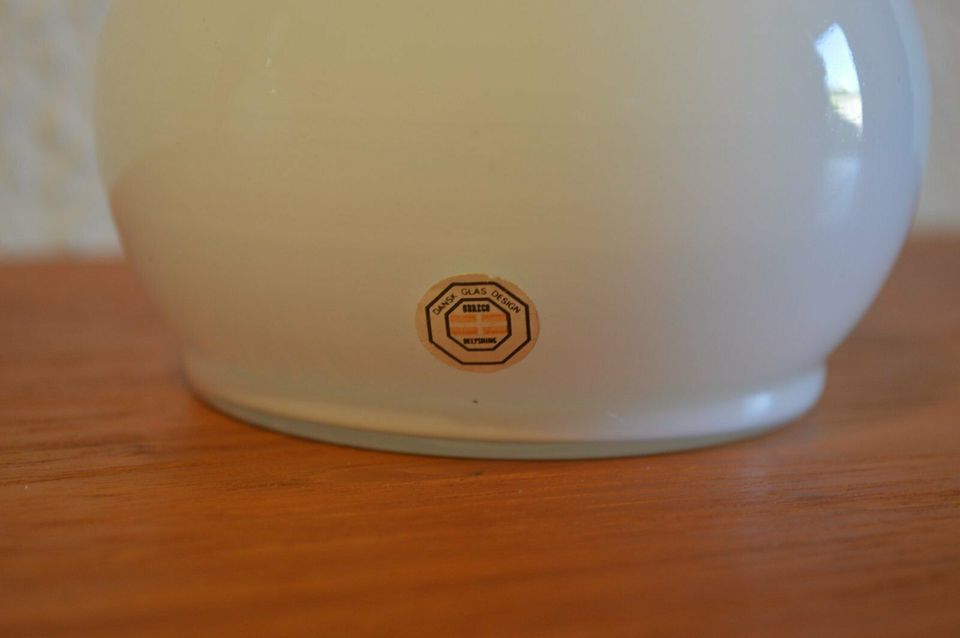 Odreco Dansk Glas Design 1980s Opalglas Lampe Glaskunst Dänemark