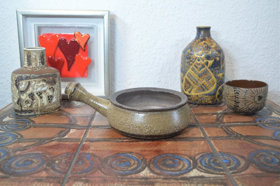 Birthe Sahl Halvrimmen Dänemark brutalistische Studiokeramik Schale 1970s Danish Design