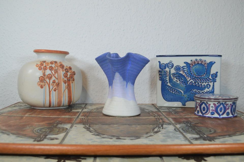 Vintage Karsten Nielsen Danmark Frederikshavn Studiokeramik Vase 1980s maritime dänische Kunstkeramik Danish Design