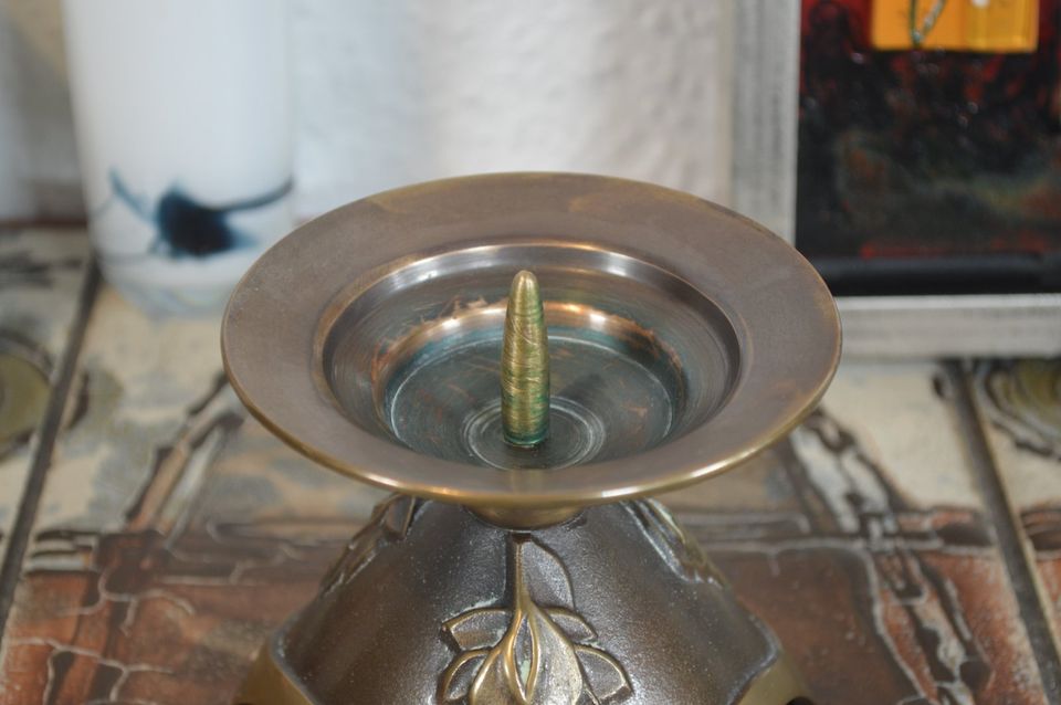 Mid-Century Aedel Malm Denmark Bronze Candle Holder 1960s Danish Design