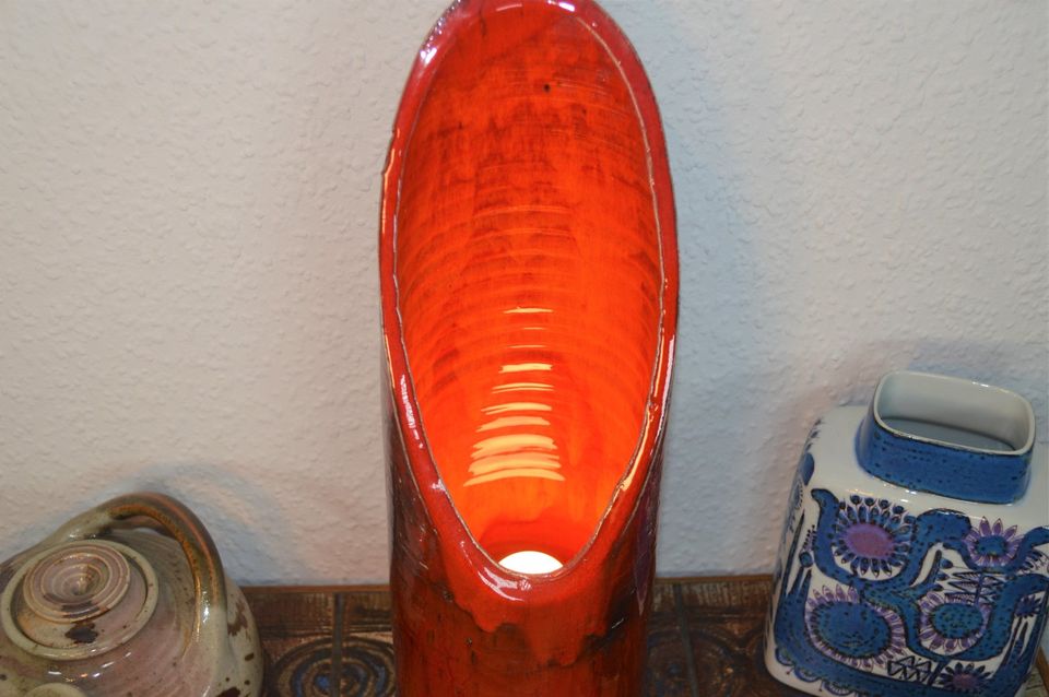WGP Pop-Art Studiokeramik Tischlampe 1970s Space Age Design Fat-Lava Vintage Unikat