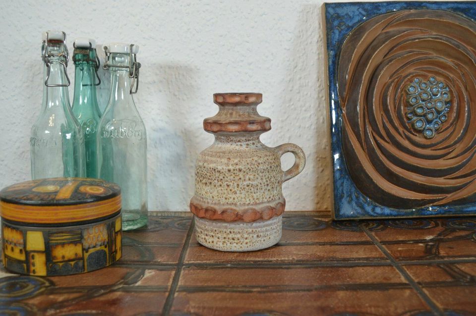 Vintage Carstens Tönnieshof Keramik Vase 7327-15 WGP Fat-Lava Glasur Kunstkeramik Mid-Century Vase