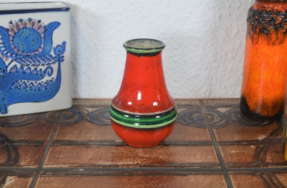 Vintage Jasba Keramisk Vase N606 1960'er Pop Art Retro Design Fat Lava