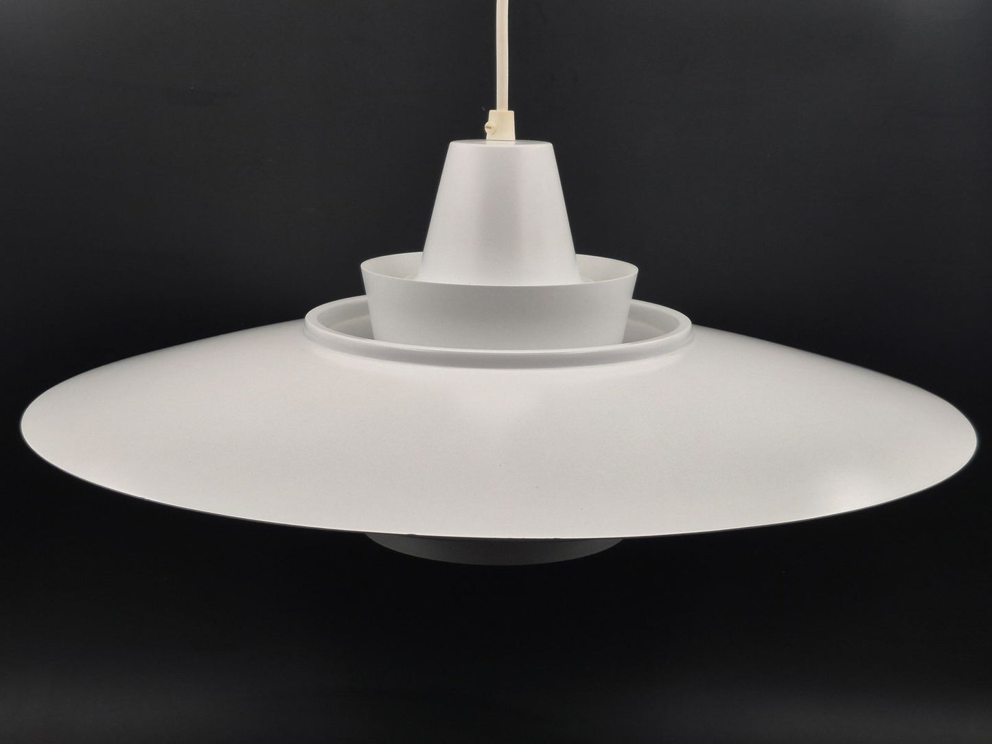 Seltene große Danish Modern David Super-Light Denmark Type 240 Aluminium Pendellampe Mogens Davidsen Design 1970’s Superlight AS Designlampe