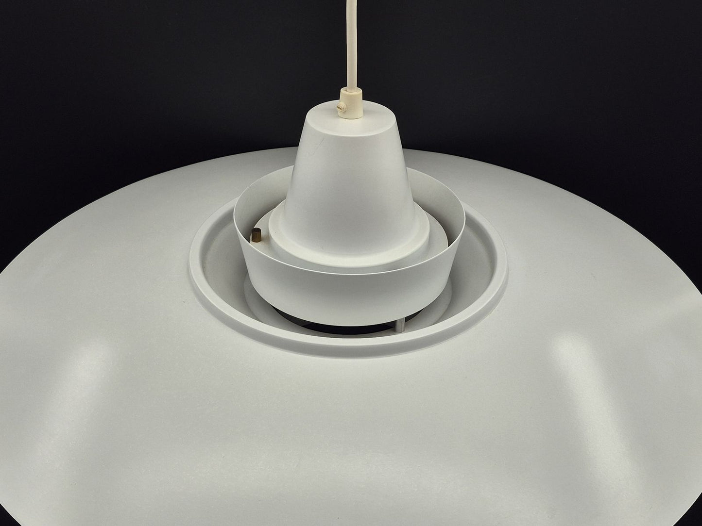 Seltene große Danish Modern David Super-Light Denmark Type 240 Aluminium Pendellampe Mogens Davidsen Design 1970’s Superlight AS Designlampe