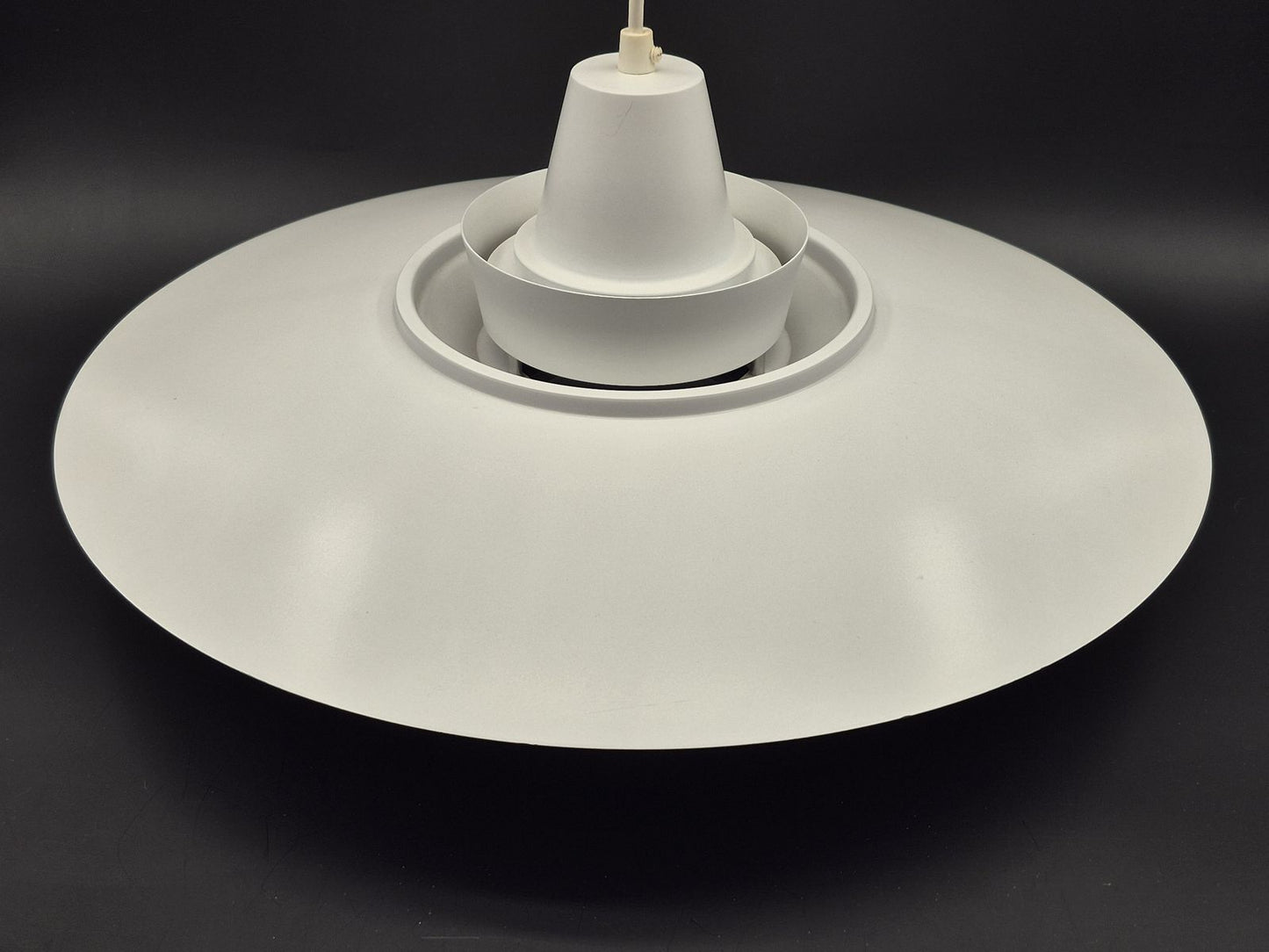 Seltene große Danish Modern David Super-Light Denmark Type 240 Aluminium Pendellampe Mogens Davidsen Design 1970’s Superlight AS Designlampe