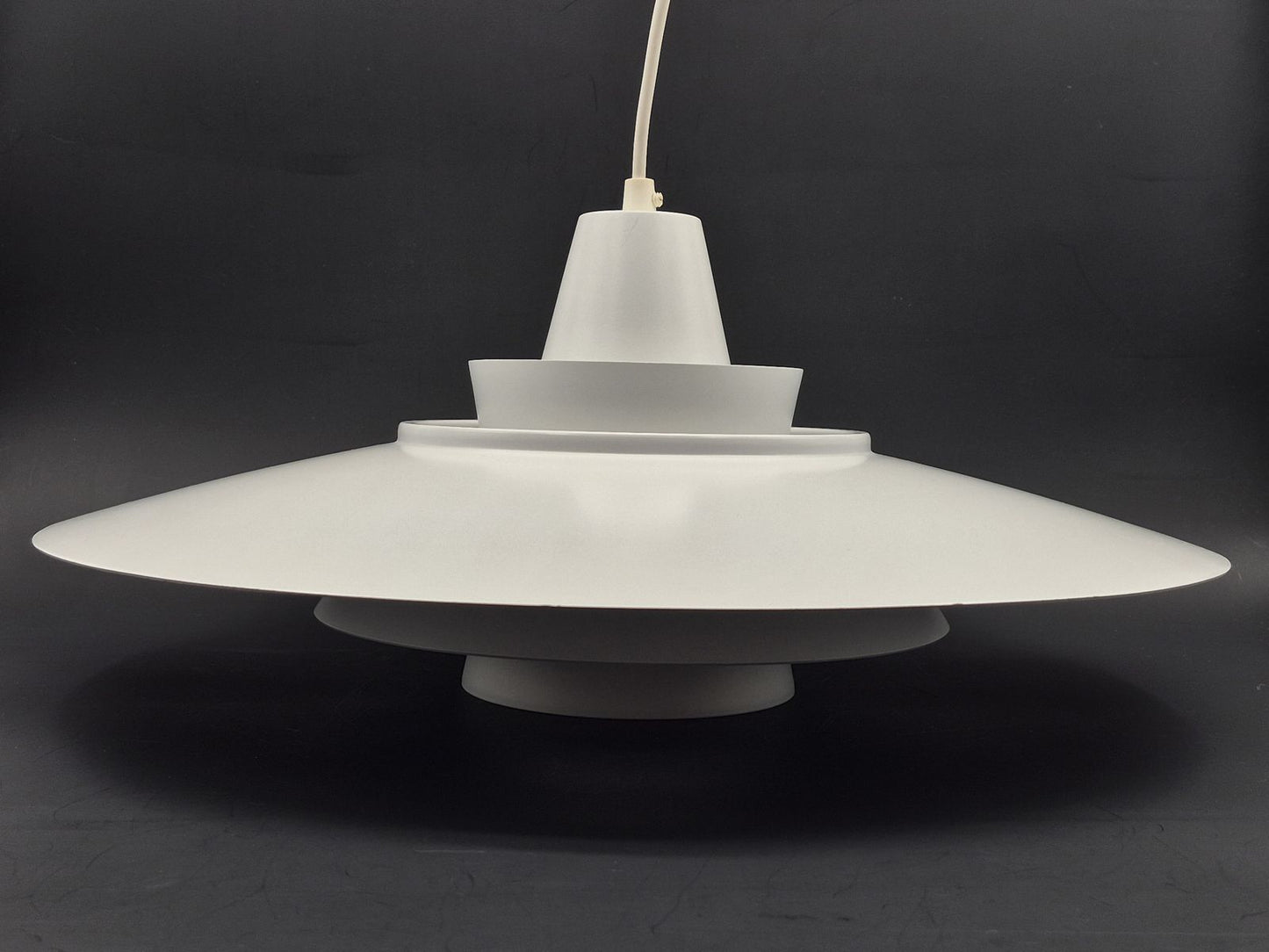 Seltene große Danish Modern David Super-Light Denmark Type 240 Aluminium Pendellampe Mogens Davidsen Design 1970’s Superlight AS Designlampe