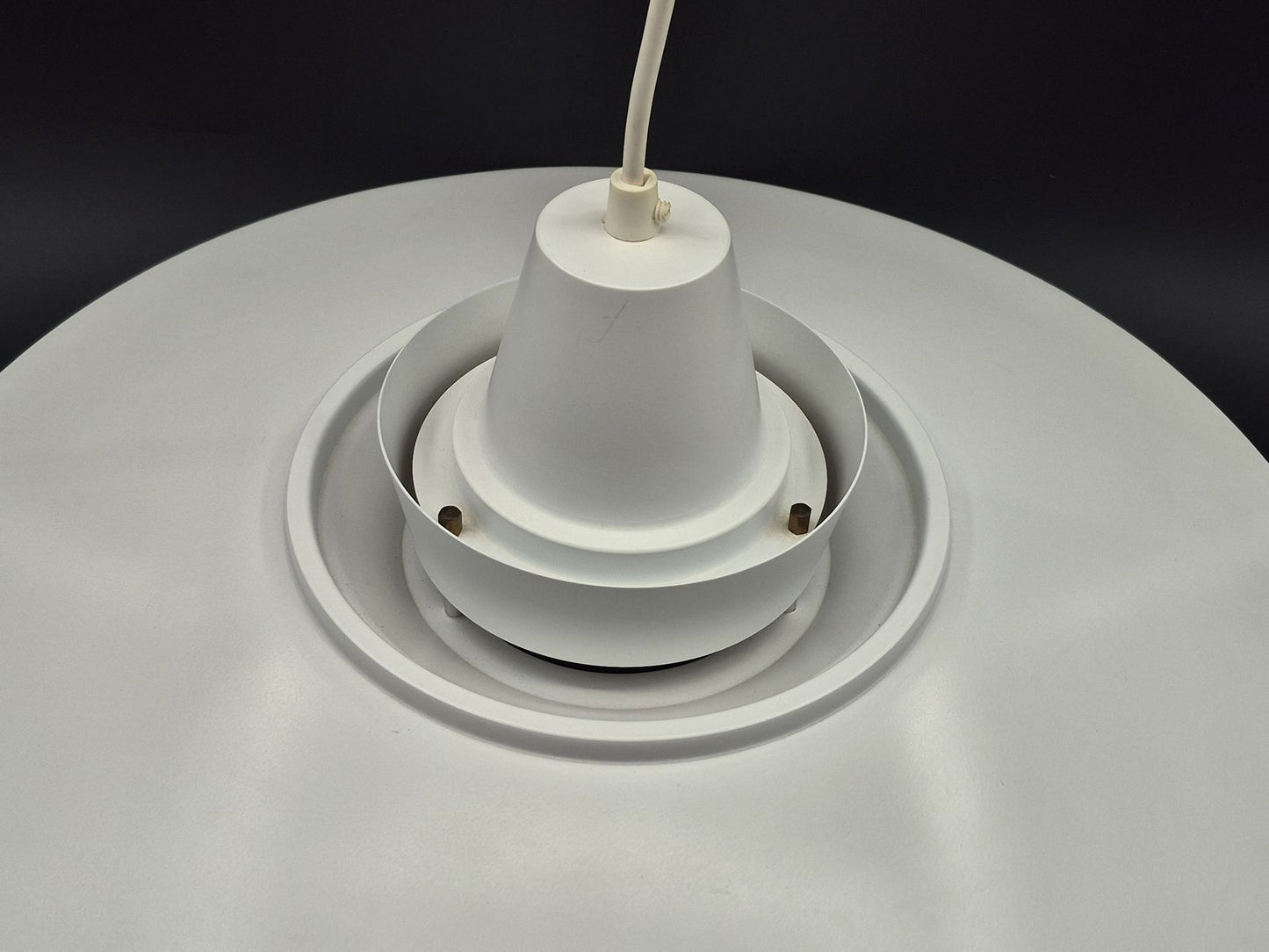 Seltene große Danish Modern David Super-Light Denmark Type 240 Aluminium Pendellampe Mogens Davidsen Design 1970’s Superlight AS Designlampe