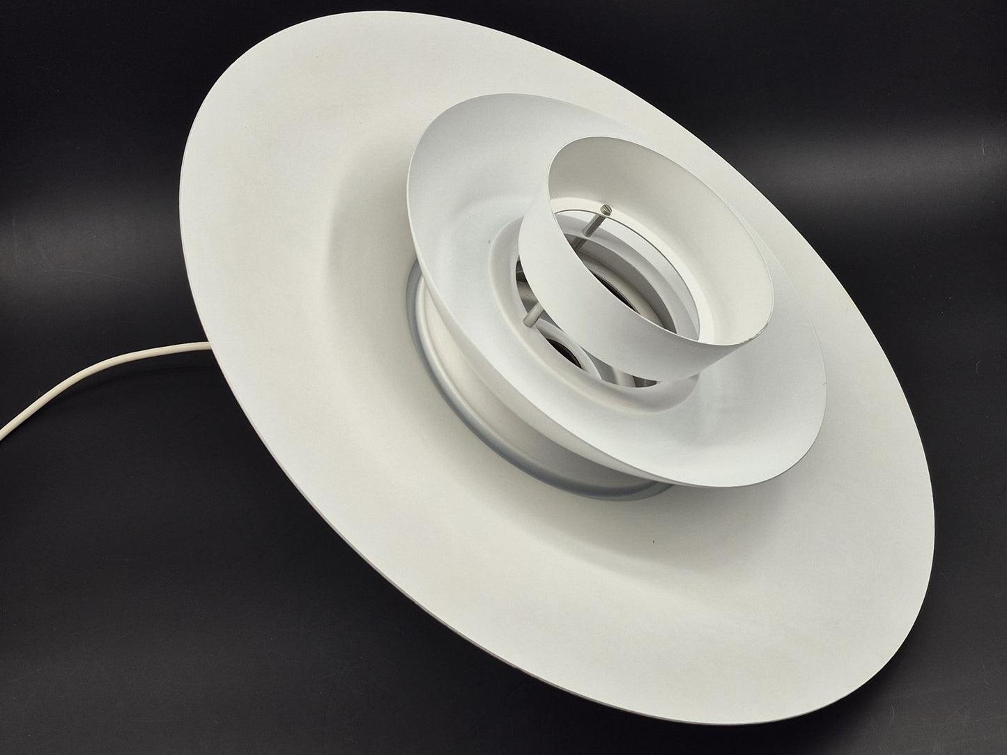 Seltene große Danish Modern David Super-Light Denmark Type 240 Aluminium Pendellampe Mogens Davidsen Design 1970’s Superlight AS Designlampe