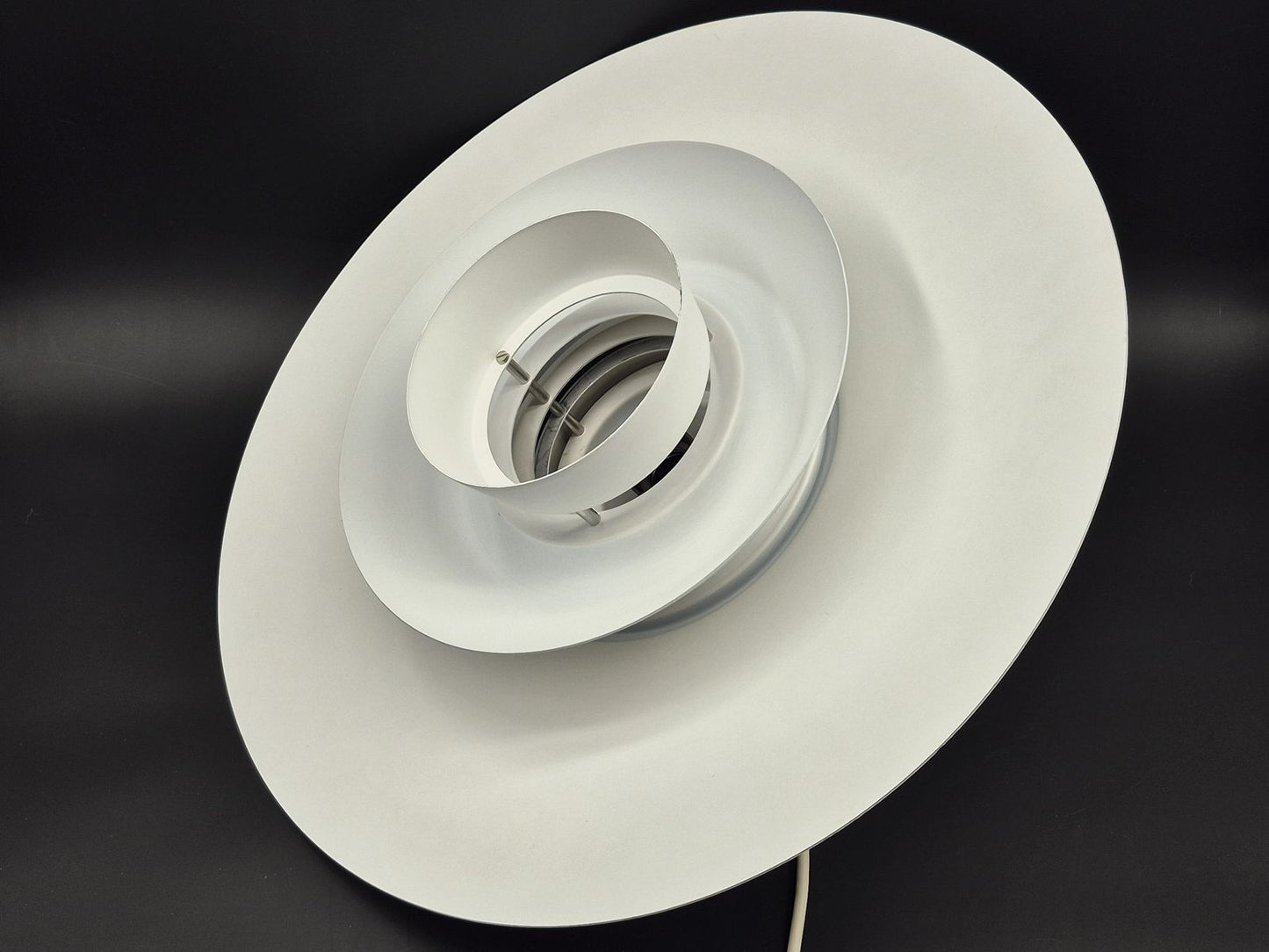 Seltene große Danish Modern David Super-Light Denmark Type 240 Aluminium Pendellampe Mogens Davidsen Design 1970’s Superlight AS Designlampe