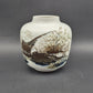 Vintage dänische Royal Copenhagen Fajance Vase 1062/5357 Nils Thorsson Diana Design mit Fasanen, Danish Design 1970er Jahre MCM Designklassiker
