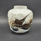 Vintage dänische Royal Copenhagen Fajance Vase 1062/5357 Nils Thorsson Diana Design mit Fasanen, Danish Design 1970er Jahre MCM Designklassiker