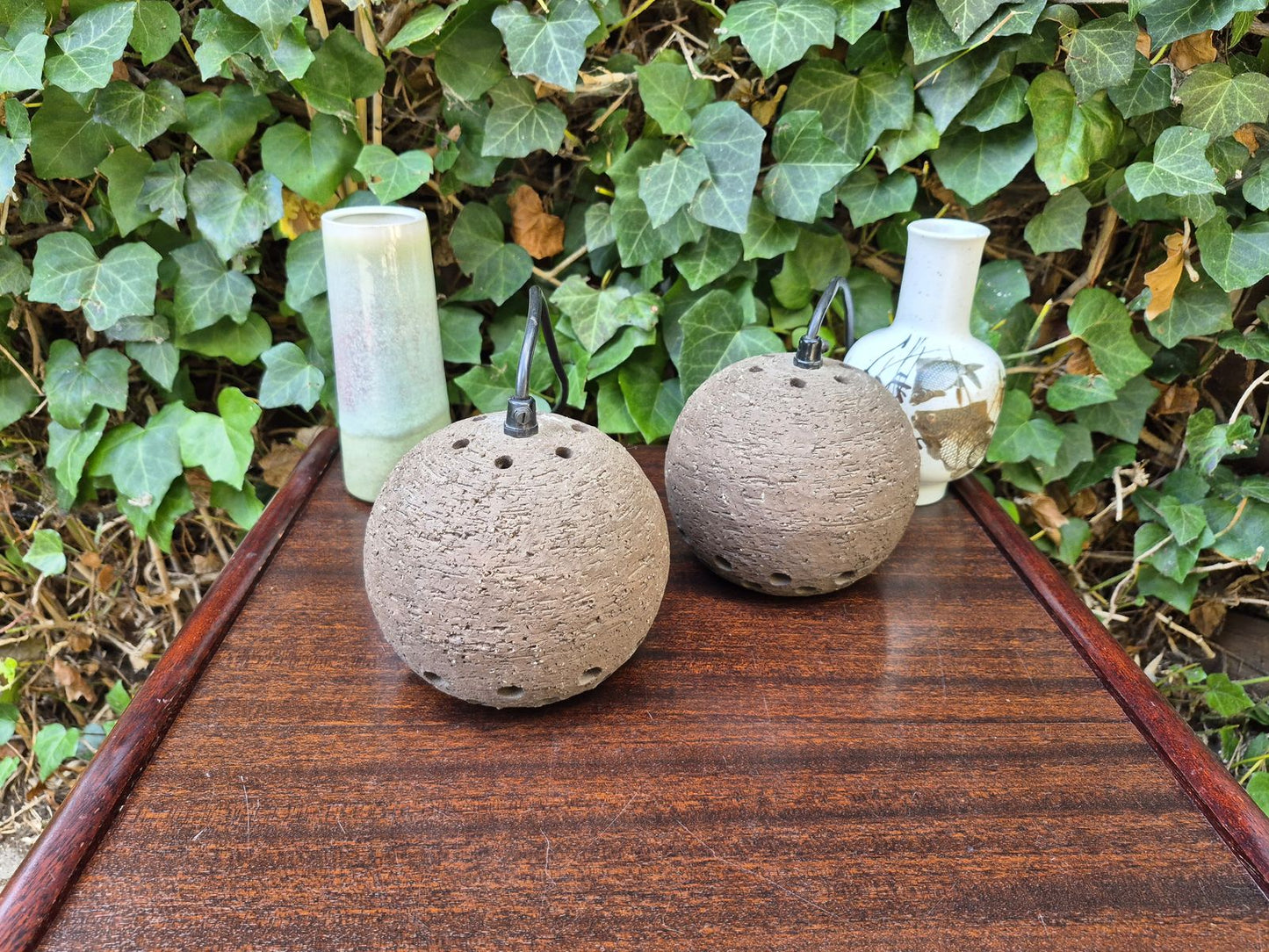 Seltene Mid-Century Fat-Lava Keramik Hängelampen Lehmann Keramik Langeland Dänemark 1960s Erik Ebeltoft Design dänische Studiokeramik Design Lampen