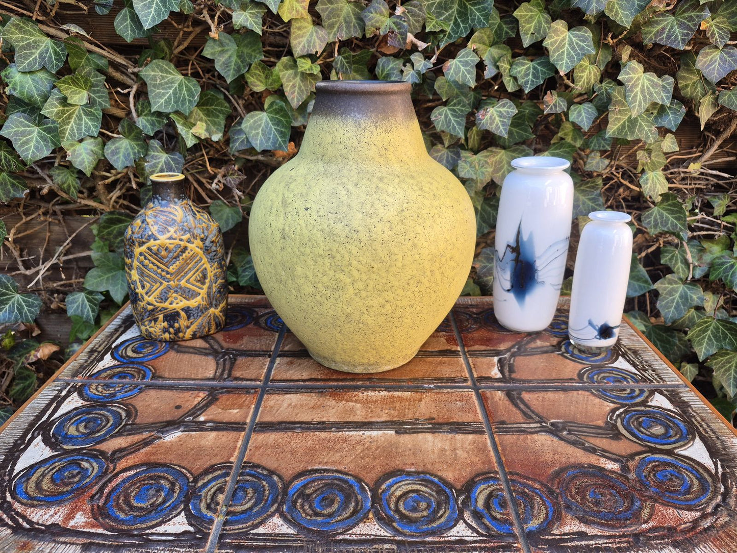 Große gelbe WGP Fat-Lava Vase 1123-27 – Jasba Keramik Design 1960s West German mit seltener gelber Fat-Lava Design