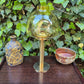 Hans Agne Jakobsson Markaryd Design Kerzenhalter L102/32 1960s Schwedischer Design Designklassiker aus Messing mit Rauchglas Lampenschirm – skandinavisches MCM Design