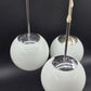 Seltene Mid-Century Odreco Typ 439 Dänemark Bauhaus Design Pendelleuchte  – dänische Vintage Pendelleuchte mit weißen Opalglas Lampenschirmen - Space Age Design Mondlampe