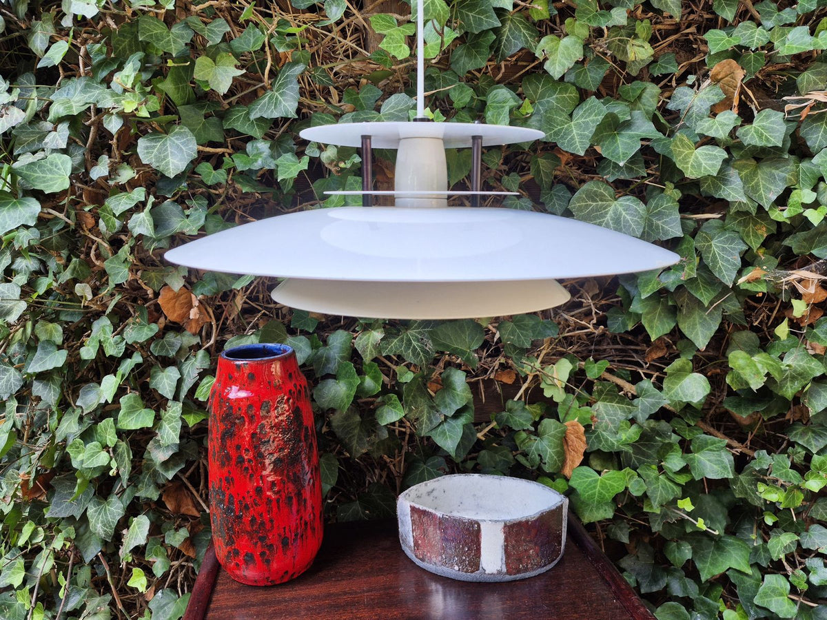 Exklusive Mid-Century Laterna Danica Nordlux Hängelampe - 1970s Jørgen Buchwald Design dänische MCM Industrie Design Pendellampe