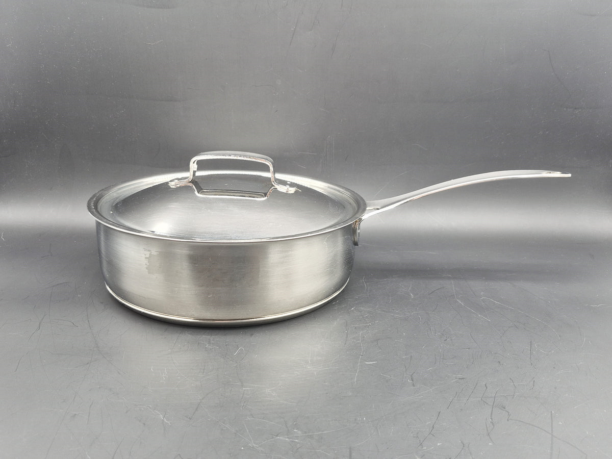 Seltene große Hackman Polaris Norway Edelstahl Pfanne – norwegische Mid-Century Design Pfanne mit Deckel, Vintage Hackman Polaris Designklassiker