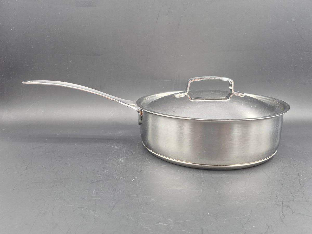 Seltene große Hackman Polaris Norway Edelstahl Pfanne – norwegische Mid-Century Design Pfanne mit Deckel, Vintage Hackman Polaris Designklassiker
