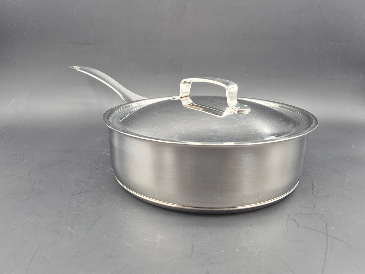 Seltene große Hackman Polaris Norway Edelstahl Pfanne – norwegische Mid-Century Design Pfanne mit Deckel, Vintage Hackman Polaris Designklassiker