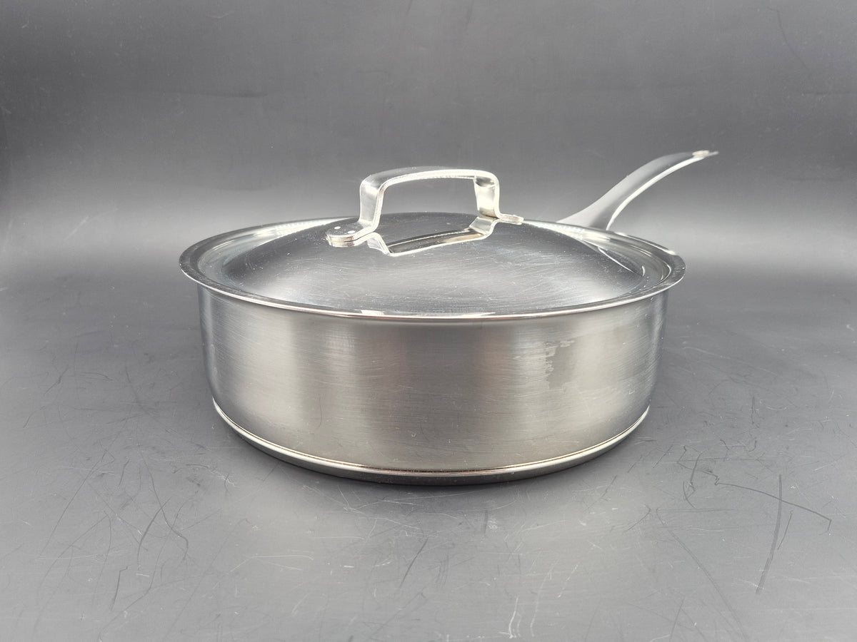 Seltene große Hackman Polaris Norway Edelstahl Pfanne – norwegische Mid-Century Design Pfanne mit Deckel, Vintage Hackman Polaris Designklassiker