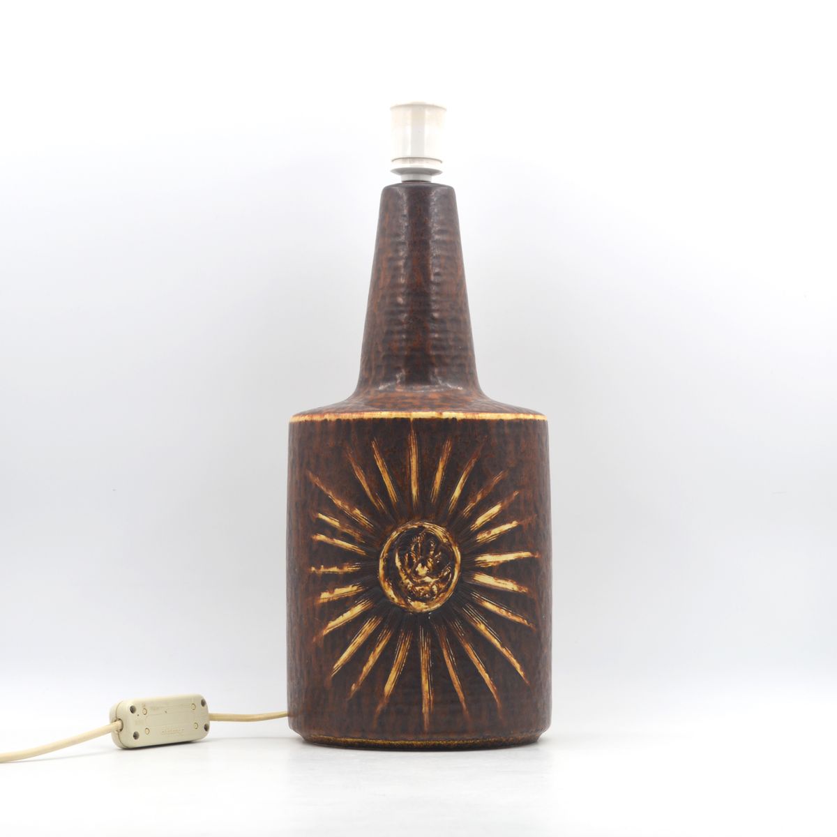 Große XL Einar Johansen „Sun“ Design Lampe 1203-4 für Søholm Stentøj Bornholm Keramik Dänemark 1960's Danish Mid-Century Modern Designlampe