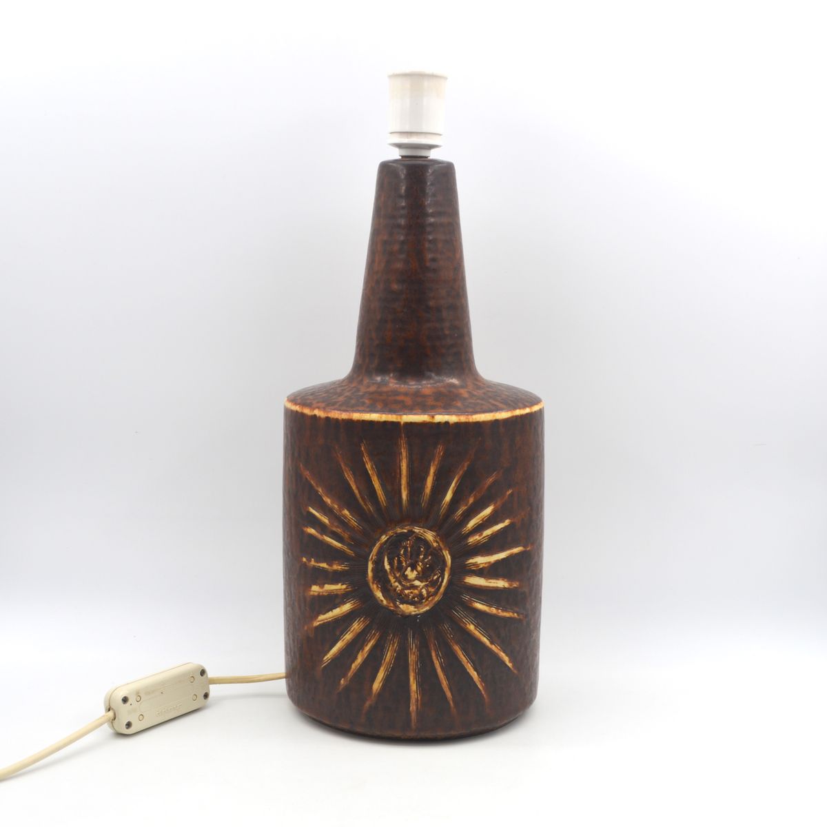Große XL Einar Johansen „Sun“ Design Lampe 1203-4 für Søholm Stentøj Bornholm Keramik Dänemark 1960's Danish Mid-Century Modern Designlampe