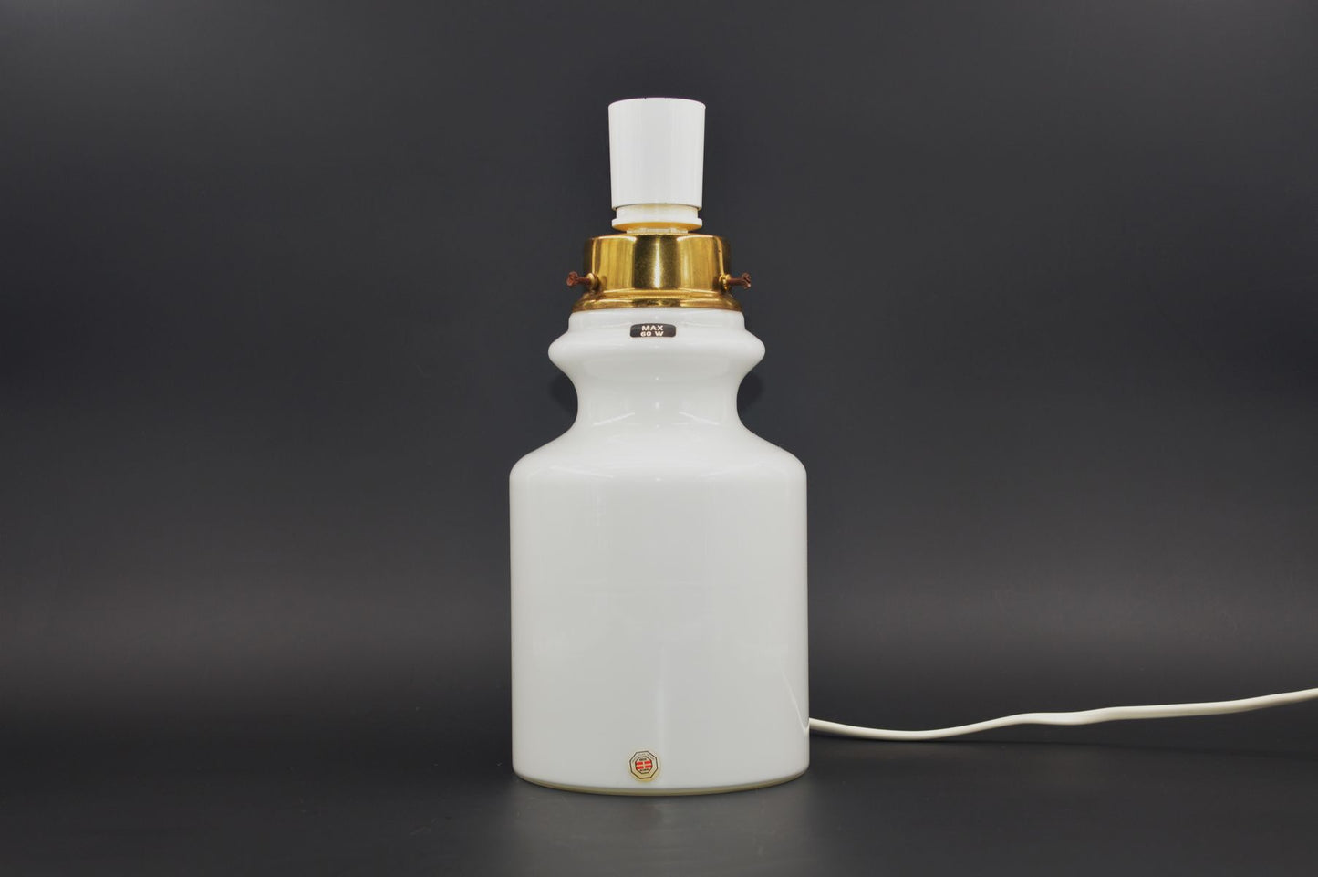 Vintage Odreco Danmark Opalglas Lampe Dänemark 1970s Danish Modern Design handgearbeitete Glaskunst Lampe
