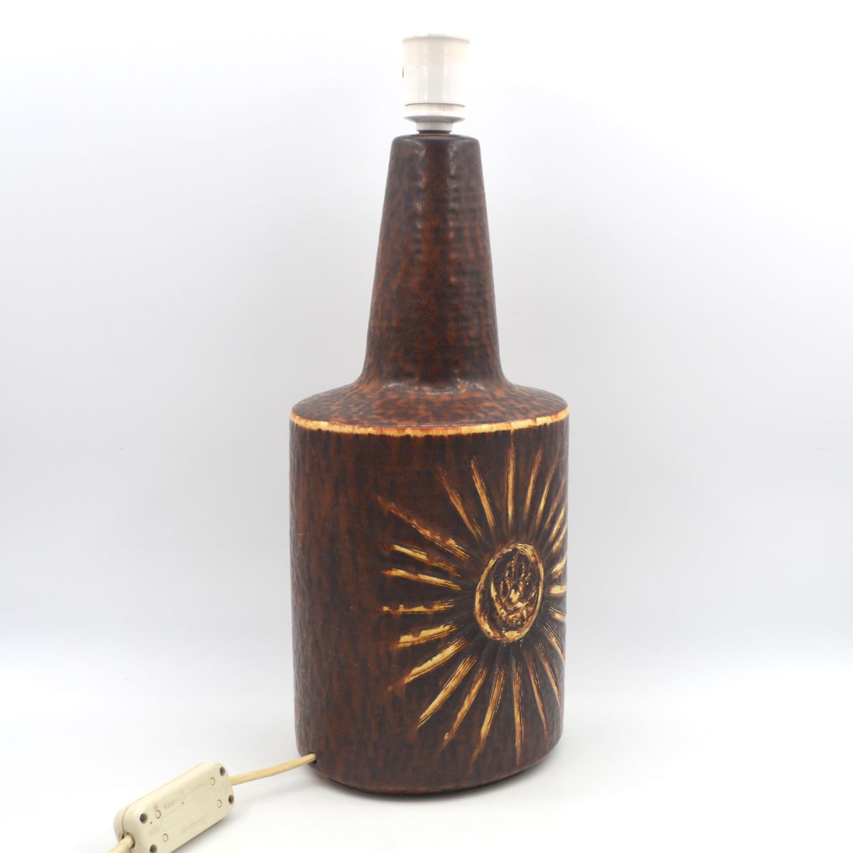 Große XL Einar Johansen „Sun“ Design Lampe 1203-4 für Søholm Stentøj Bornholm Keramik Dänemark 1960's Danish Mid-Century Modern Designlampe