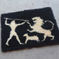 Dänischer Vintage handgefertigter Ege Rya Denmark Teppich 1970s Pop-Art Design mit mythologischer Jagdszene – dänische Kunst-Weberei MCM Design