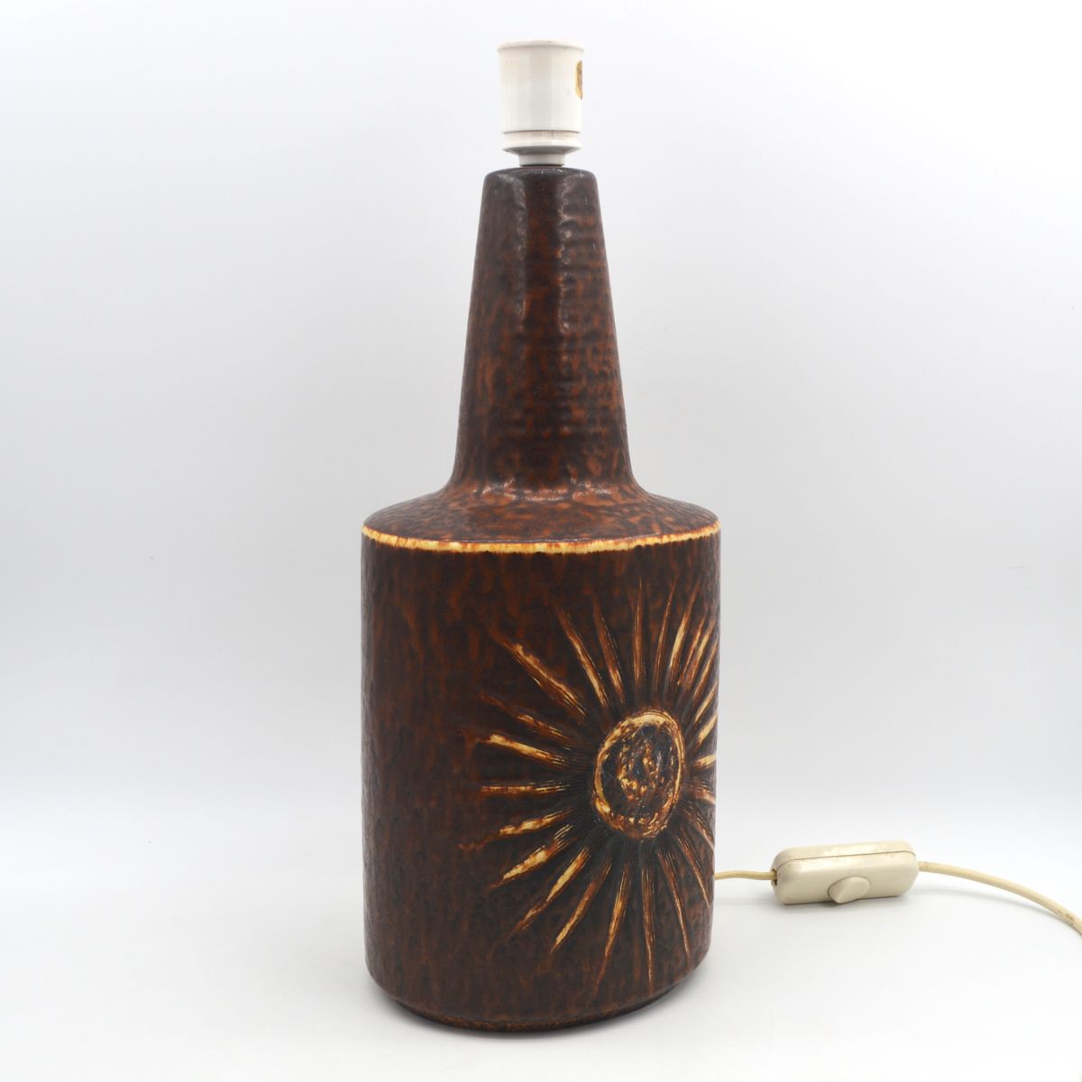 Große XL Einar Johansen „Sun“ Design Lampe 1203-4 für Søholm Stentøj Bornholm Keramik Dänemark 1960's Danish Mid-Century Modern Designlampe
