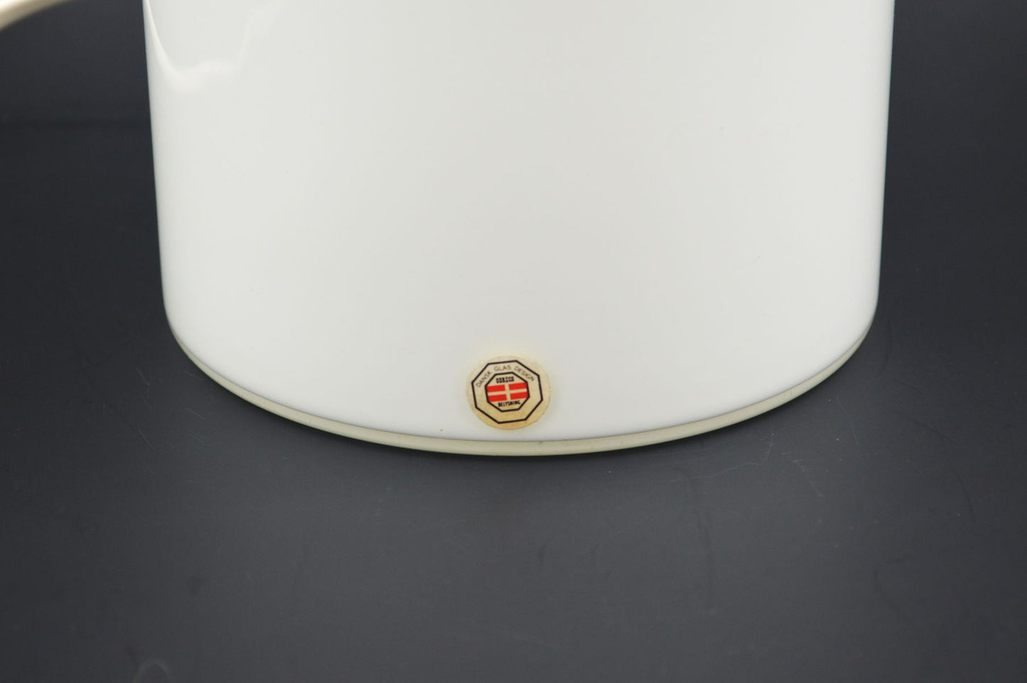 Vintage Odreco Danmark Opalglas Lampe Dänemark 1970s Danish Modern Design handgearbeitete Glaskunst Lampe