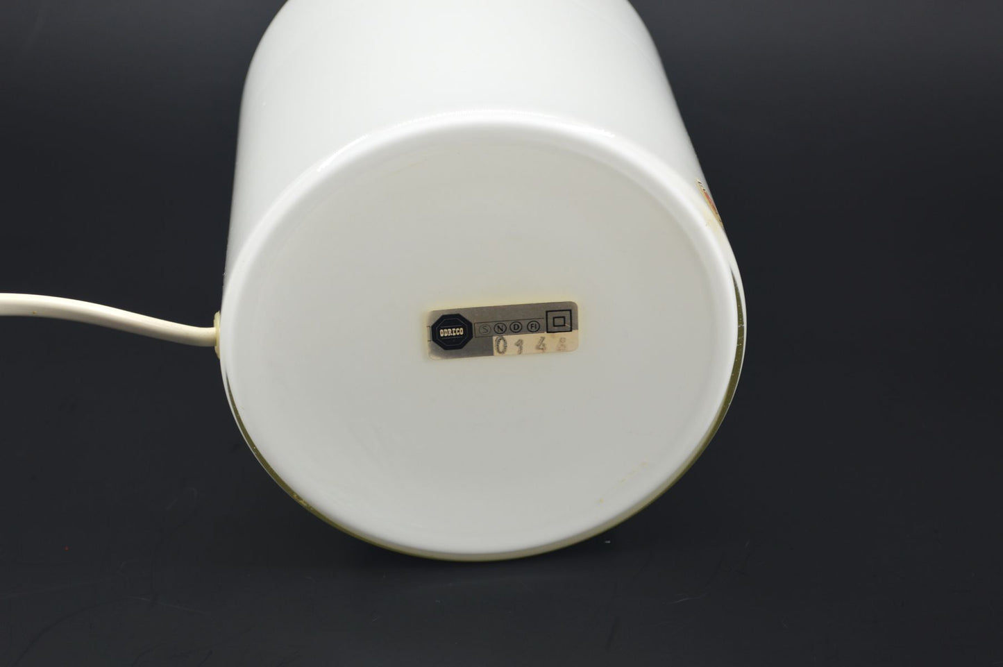 Vintage Odreco Danmark Opalglas Lampe Dänemark 1970s Danish Modern Design handgearbeitete Glaskunst Lampe