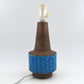 Große Vintage Rimini Blue Bitossi Keramik Tischlampe HS 32/25 Design Aldo Londi Mid-Century Modern Design 1960s italienischer Fat-Lava Designklassiker